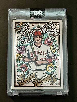#ad Mike Trout Los Angeles Angels 2022 Topps Project100 SEALED Luke Wessman #79 Art $18.99