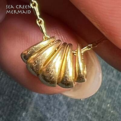 #ad 14k Gold Graduated Teardrop Rondelle Pendant on 14k Chain Necklace $369.00