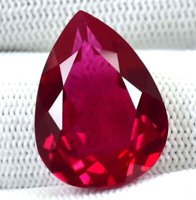 #ad Certified 50 Ct Natural Pear Shape Flawless Mogok Red Ruby Loose Gemstone $150.17