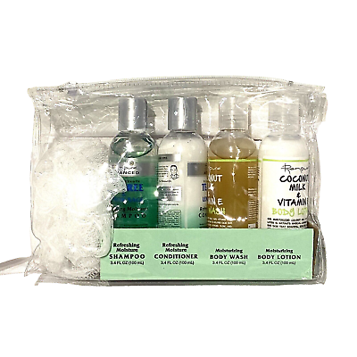 #ad renpure bath amp; body gift set kit lotion wash shampoo conditioner tea tree coconu $19.99