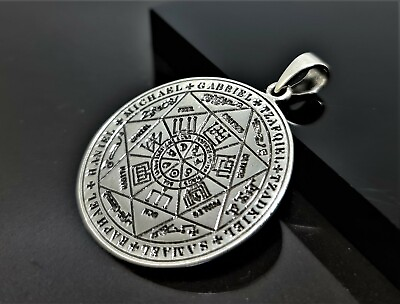 #ad Archangels Seal 925 STERLING SILVER Pendant Judaism Occult Esoteric Talisman $49.99
