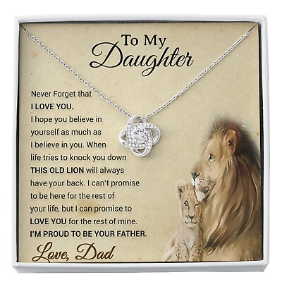 To My Daughter Necklace Xmas Gift For Daughter From Dad Daughter Father Lion $29.99