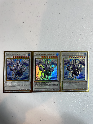 #ad yugioh trishula dragon of the ice barrier 3x premium gold rare mged en027 MGED $4.99