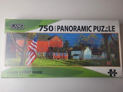 #ad Lang Panoramic Jigsaw Puzzle 750 Pieces 3 Feet Long American Farm Sealed $29.95