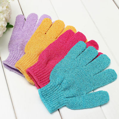 #ad 4 Pairs Exfoliating Spa Bath Gloves Loofa Brush Scrub Shower Gloves Scrubber $8.05
