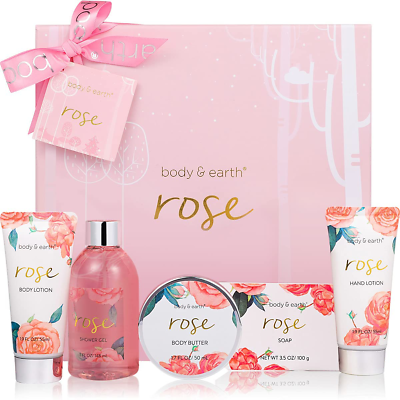 #ad #ad Bath Spa Gift Baskets for Women Luxurious 5 Piece Rose Scented Spa Gift Set $30.01
