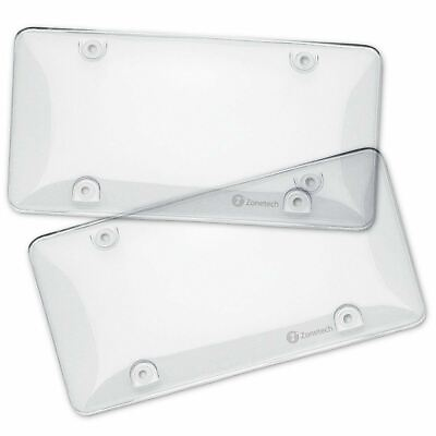#ad #ad Zone Tech 2 Clear License Plate Tag Frame Covers Bubble Shields Protector Car $9.15