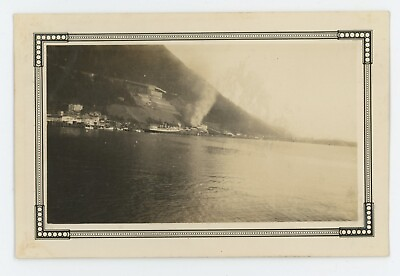 #ad Vintage Photo Scenic Town Harbor Ocean Steamboat Tourism Juneau Alaska 1920s $9.99