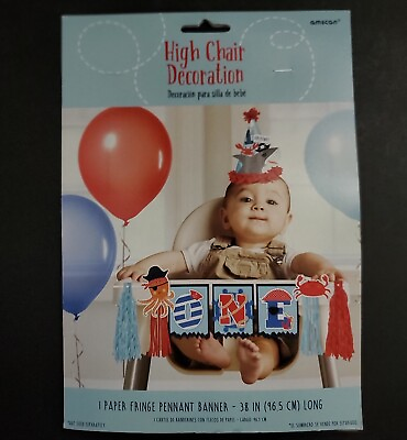 #ad 1st Birthday High Chair Decoration Party Pirate Crab Ahoy NEW $7.95