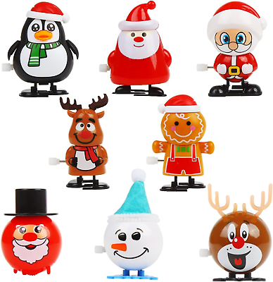#ad Christmas Wind up Toys 8 PCS Xmas Gift Stocking Stuffers Goody Bag Fillers for $21.99