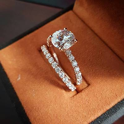 #ad 1.50 Ct Natural Round Dainty Band Pave Diamond Engagement Bridal Set GIA Cert $5994.00