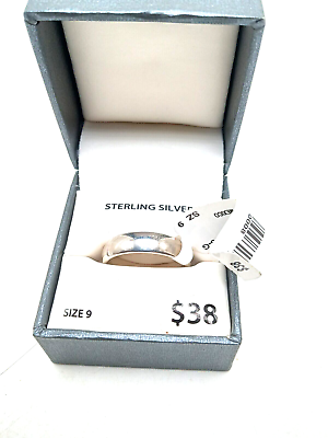 #ad Sterling Silver Unisex Wedding Band Size 9 New in Box $28.00