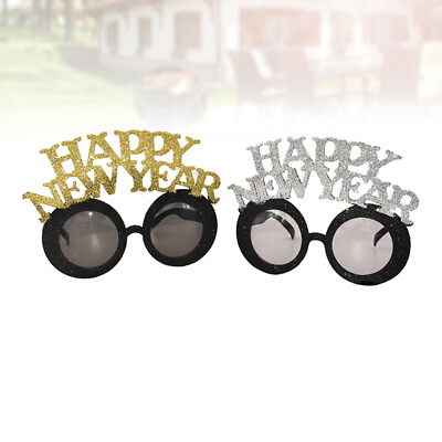 #ad #ad 4 Pcs Novelty Glasses for New Year Happy Sunglasses Creative Make up $15.32