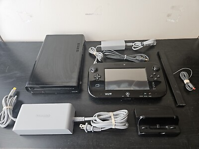 #ad Nintendo Wii U 32GB Console Bundle Gamepad HDMI Power Adapter Black Tested $149.97