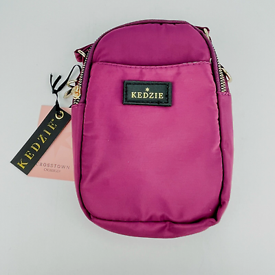 #ad Kedzie Crosstown Crossbody Bag Purple Adjustable Removable Strap Lightweight $24.95
