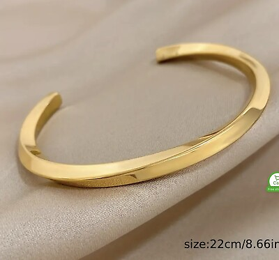 #ad Waterproof Bangle Titanium Steel Golden Jewelery Gift $16.99