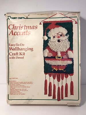 #ad Vintage Votary Crafts Christmas Accents Wall Hanging Santa Craft Kit Yarn #4691 $25.00