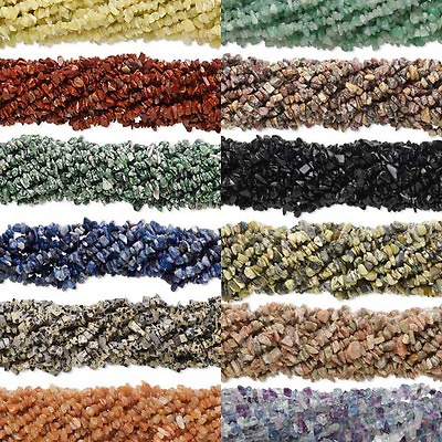 #ad 50 Natural Genuine Gemstone Stone Chip Beads In an Assorted Mix of Medium Sizes $2.49