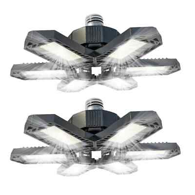 #ad 2Pack LED Garage Light 600W 900000LM Deformable Bright Shop Ceiling Bulb Lamps $18.22