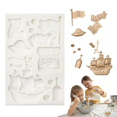 #ad Pirate Treasure Silicone Mold Chocolate Cake Mould Cookies Clay DIY Baking Tool $14.10