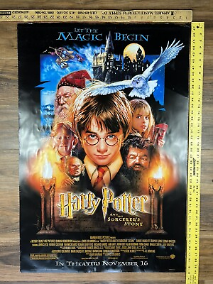 #ad VINTAGE POSTER quot;Harry Potter amp; The Sorcerers Stonequot; Original One Sheet Rolled DS $250.00