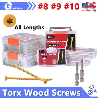 #ad #8 #9 #10 Deck Screws T25 Torx Self Tapping Wood Screws Countersunk for Exterior $7.11