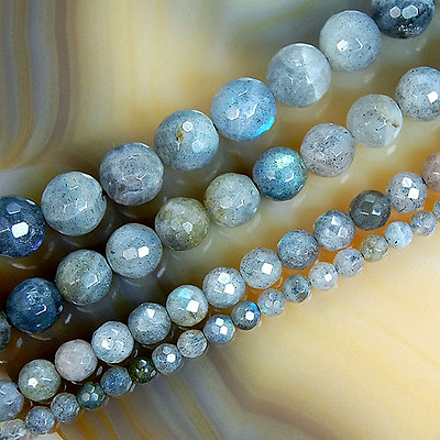 #ad Faceted Natural Labradorite Round Beads 15.5quot; 4mm 6mm 8mm 10mm 12mm Pick Size $13.99