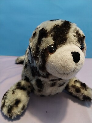 #ad Wild Republic Harbor Baby Seal Pup 14quot; Plush Gray Black Spotted Stuffed Animal $7.64