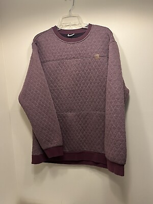 #ad ROARK Men’s Quilted Sweatshirt XL Burgundy Long Sleeves Cotton Polyester Comfy $24.99
