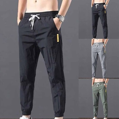 #ad Male Men Pants Clothes Light Trousers Loose Streetwear Summer Trousers $18.76