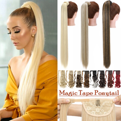 #ad Thick Real 100% Wrap Ponytail Clip In On Pony Tail Hair Extension Ombre As Human $10.30
