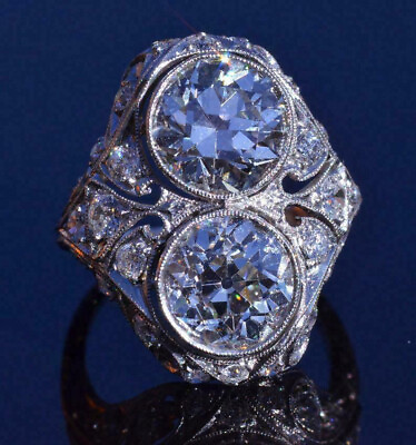 #ad Outstanding Antique Mid Century Style Round White Gemstone Filigree Design Ring $162.00