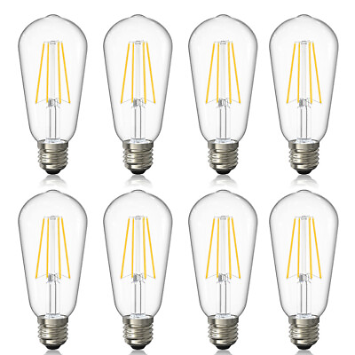 #ad 8 Pack LED Edison Light Bulb 60W Equivalent E26 6W 4000K Daylight White LED Bulb $28.86