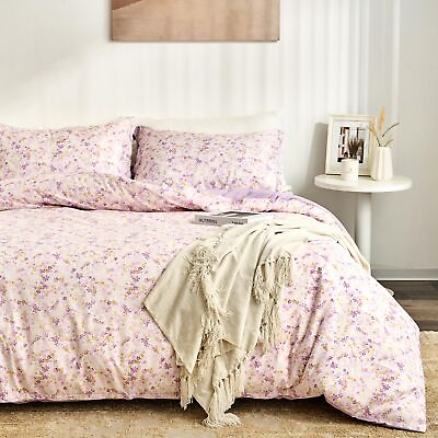 #ad Floral Duvet Cover Queen Size 3 Pieces Flower Queen Duvet Cover with 2 Pillo... $36.40