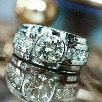 #ad 925 Silver Filled Ring Women Fashion Women Cubic Zircon Jewelry Gift Sz 6 10 C $2.74