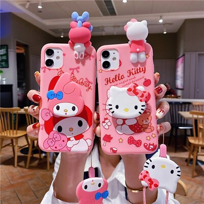 #ad For iPhone 15 Pro Max 14 13 12 11 X 6 7 8 Cute Hello Kitty 3D Phone Holder Case $9.99