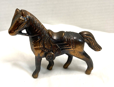 #ad Vintage COPPER CLAD CAST Standing Horse Cast Metal Western Art Approx. 4”L X 4quot;H $12.99