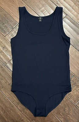 #ad J. Crew 365 Bodysuit Leotard Size S Modal Spandex Navy Soft Sleeveless $22.97