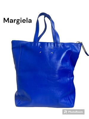 #ad Maison Margiela 11 Leather Sailor Tote Crossbody Bag Women Blue 2014SS Genuine $837.12