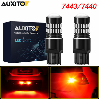 #ad AUXITO 7443 Red LED Brake Tail Parking Stop Light Bulbs 7440 7444 Super Bright $13.29