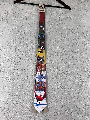 #ad Ralph Marlin Vintage 1990 Christmas Holiday Mens Tie Snow Man quot;The Carolersquot; $10.44