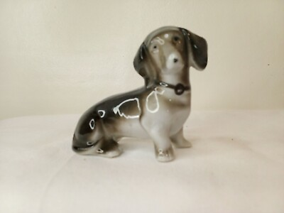 #ad Dachshund Figurine Art Signed Germany 5828 SEE Pictures For Flaws Overall Cond $32.39