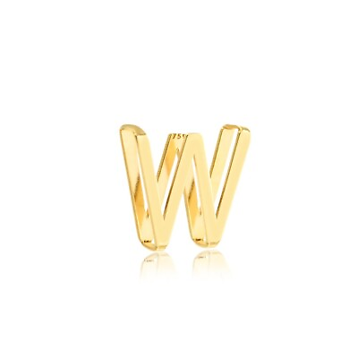 #ad Letter W pendant 18k Solid Yellow Gold Pendant for Necklace $84.80