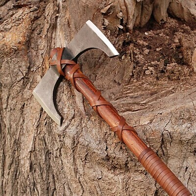#ad Handmade carbon steel double headed Viking Axe For Hunting and Camping $179.99