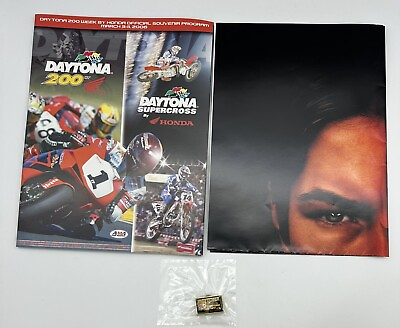 #ad New Daytona 200 Motorcycle Race Souvenir Program 3 11 2006 w pin amp; Poster $44.99