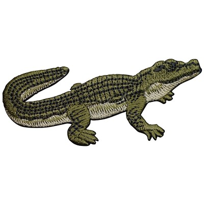 #ad #ad Alligator Applique Patch Crocodile Gator Animal Zookeeper 3.25quot; Iron on $3.09