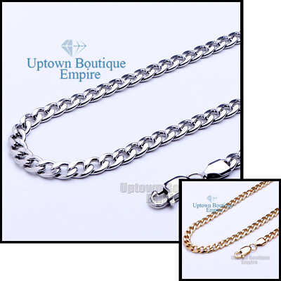 #ad #ad 18 36quot; Women Men Gold Black Stainless Steel Cuban Curb Link Necklace Chain $10.98