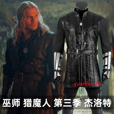 #ad The Witcher 3：Wild Hunt Geralt Costume Men Cosplay Coat Pants Shirt Halloween $328.43