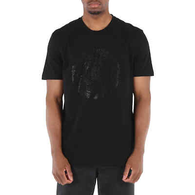 #ad Versace Men#x27;s Black Barocco Silhouette T Shirt $852.48