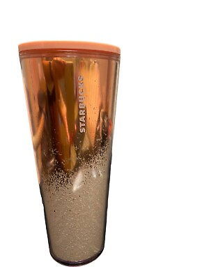 #ad Starbucks 2019 Holiday Cascading Tumbler Mirror Glitter Rose Gold Cold Cup 24 oz $17.00